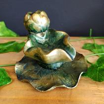 Porta incenso cascata em resina lotus dourado 7cm
