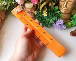 Porta Incenso de Calcita Laranja