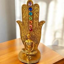 Porta Incenso Energia Meditação Mão 7 Chakras Decoração Buda