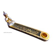 Porta Incenso Incensário Buda Tibetano Dourado 20cm