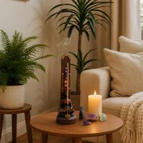 Porta Incenso Incensário Palito 7 chakras Energetico Energia Vital Vertical Lótus Hindu Shiva Yoga