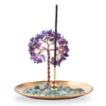 Porta-incenso U/D Healing Crystal Stone Money Tree Purple