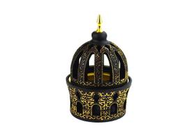 Porta-incensos INTENSE OUD Bakhoor Burner Preto Dourado 15cm