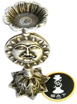 Porta Incensos Sol e Lua Artesanal Em Alumínio 100% Reciclado