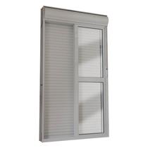 Porta Integrada Veneziana em Alumínio 215 x 120 x 14 cm 2 Folhas Branco Suprema MMachado