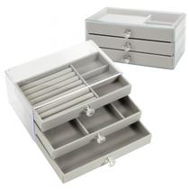 Porta Joia Acrílico 3 Camadas Brinco Anel Compartimento caixa de armazenamento de joias