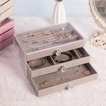 Porta Joia Grande Compacto Multifuncional Feminino com Gavetas
