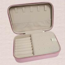 Porta-Joias 16x11x5cm com Zíper, Divisórias e Suporte para Anéis Preto/Rosa Porta-Joias 16x11x5cm com Zíper, Divisórias e Suporte para Anéis Preto/Rosa