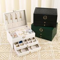 Porta Joias 2 Gavetas material sintético Caixa De Bijuteria Com Chave