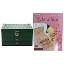 Porta Joiás 3 Camadas Preto Rosa Verde Caixa Organizadora Feminino Acessórios Presente Mãe Compartimentos Namorada Elegante Luxo - Porta Joiás 3 Camadas Preto Rosa Verde Caixa Organizadora Feminino Acessórios Presente Mãe Compartimentos Namorada Elegante Luxo -