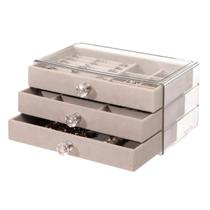 Porta Joias Bijuteria C/ Divisórias Organizador P/ Viagem Compartimentos Colares Pulseiras Anéis Brincos