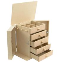 Porta Jóias Bijuterias Colar E Maquiagem madeira mdf