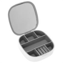 Porta Joias Bijuterias Com Espelho 9 Compartimentos Viagem Porta Joias Bijuterias Com Espelho 9 Compartimentos Viagem