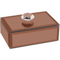 Porta Joias Caixa Organizador Espelhado Mdf 3x6x10cm Bronze Decorativo