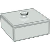 PORTA JOIAS CAIXA ORGANIZADORA HOME&CO ESPELHADO MDF 4x10x10cm BRANCO