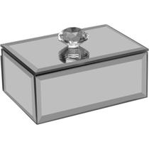 Porta joias caixa organizadora mdf cinza espelhado