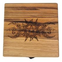 Porta Joias Com Gravura De Pentagrama E Lua Tripla Porta Joias Com Gravura De Pentagrama E Lua Tripla