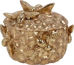 Porta-Jóias Decorativo Bee Happy Dourado 10x7,5cm - Tuut