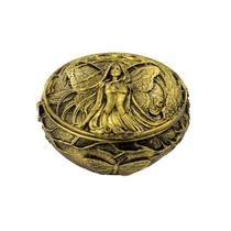 Porta Joias Fada Dourado 9 cm em Resina