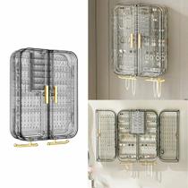 Porta Joias Grande Anel Bijuteria em Caixa Acrílico Transparente Parede Luxo Branco