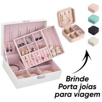 Porta Joias Maleta + porta joia viagem com Chave Grande Para Casa ou Viagem Organizador