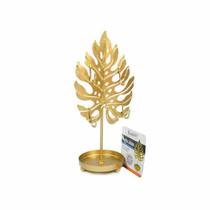 Porta joias metal dourado com base porta brincos e ganchos