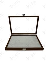 Porta Jóias para Anéis em Madeira e Vidro Marrom 36cm 14678-PL