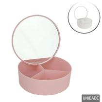 Porta Joias Plastico 14cm Redondo Espelho Color Cor Sortida Porta Joias Plastico 14cm Redondo Espelho Color Cor Sortida