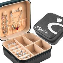 Porta joias qualidade premium preto + brincos + anel + colar presente aço inoxidável qualidade premium casual estiloso