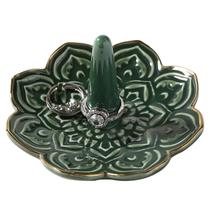 Porta-joias RUIMIC Ceramic Green Mandala para mulheres Porta-joias RUIMIC Ceramic Green Mandala para mulheres