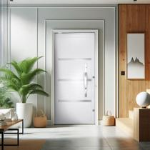 Porta Lambri Pivotante de Aluminio 215x100cm com Puxador Oval