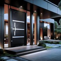 Porta Lambri Pivotante de Aluminio 228x115cm com Puxador Oval