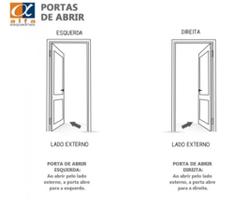 Porta lambril 2,10 x 0,70 com friso direita alumínio branco