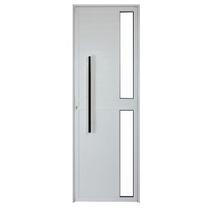 Porta Lambril 2,10x1,00 lado DIREITO L-25 no alum. branco c/puxador redondo e vidro lateral