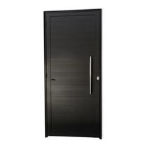 Porta Lambril 2,10x60 lado DIREITO L-25 no alumínio preto c/puxador redondo