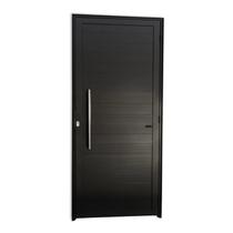 Porta Lambril 2,10x60 lado ESQUERDO L-25 no alumínio preto c/puxador redondo