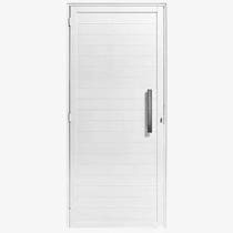 Porta Lambril 2,10x80 lado DIREITO L-25 no alumínio branco c/puxador redondo