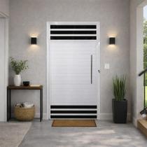Porta Lambril 6 Vidros Alumínio Branco Com Puxador 210X100 Lado Direito