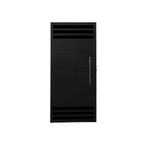 Porta Lambril 6 Vidros Direita 210 X 100 Preto Com Puxador e Rolete