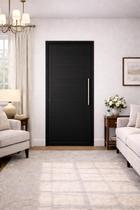 Porta Lambril Alumínio Preto Com Puxador 210X80 Lado Direito