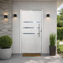 Porta Lambril Branco Frizada 210x90 Lado Esquerdo