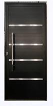 Porta Lambril c/friso 2,10x1,00 lado ESQUERDO L-25 no alumínio preto c/puxador redondo