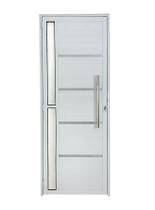 Porta Lambril c/friso 2,10x70 lado DIREITO L-25 no alum. branco c/puxador e vidro lateral