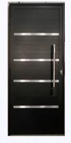 Porta Lambril c/friso 2,10x90 lado DIREITO L-25 no alumínio preto c/puxador redondo