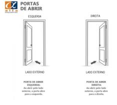Porta lambril c/puxador vision 6 vidros 2,10 x 0,90 direita alumínio branco