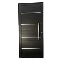 Porta lambril com friso 210x90 com puxador l25 aluminio preto0
