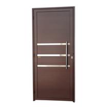 Porta Lambril com Friso com Puxador Super 25 210cm x 80cm Brimak Abertura Direita Corten Porta Lambril com Friso com Puxador Super 25 210cm x 80cm Brimak Abertura Direita Corten