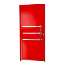 Porta Lambril com Friso com Puxador Super 25 210cm x 80cm Brimak Abertura Direita Vermelho Porta Lambril com Friso com Puxador Super 25 210cm x 80cm Brimak Abertura Direita Vermelho