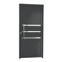 Porta Lambril com Friso com Puxador Super 25 210cm x 90cm Brimak Abertura Esquerda Cinza Porta Lambril com Friso com Puxador Super 25 210cm x 90cm Brimak Abertura Esquerda Cinza