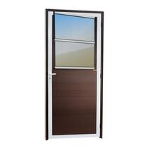 Porta Lambril com Grade Super 25 Vidro Reflex 210cm x 86cm Brimak Abertura Esquerda Mix Corten
